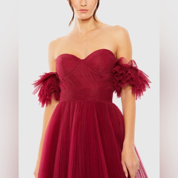 Mac Duggal Off The Shoulder Tulle A Line Gown 20517 - Picture 15 of 16